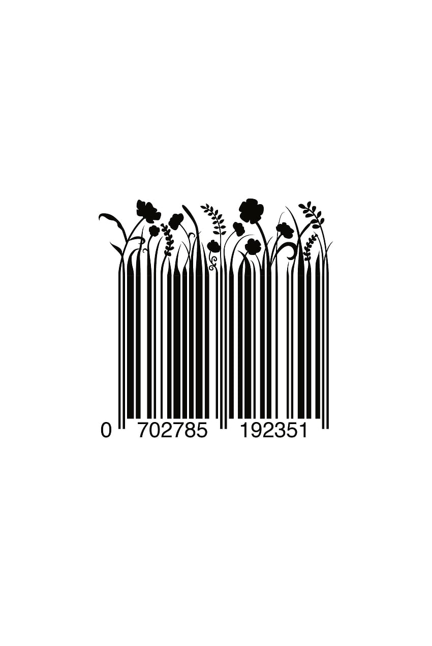 Camille Co. Floral Barcode Design, barcode iphone HD phone wallpaper