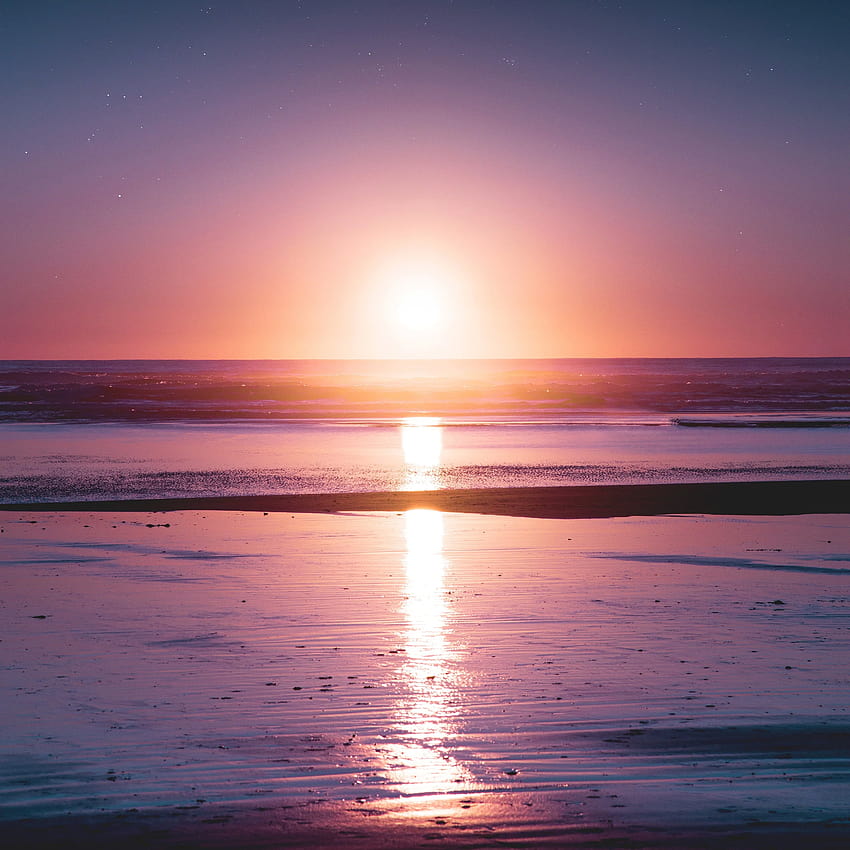 Sunset Beach Seascape HD phone wallpaper