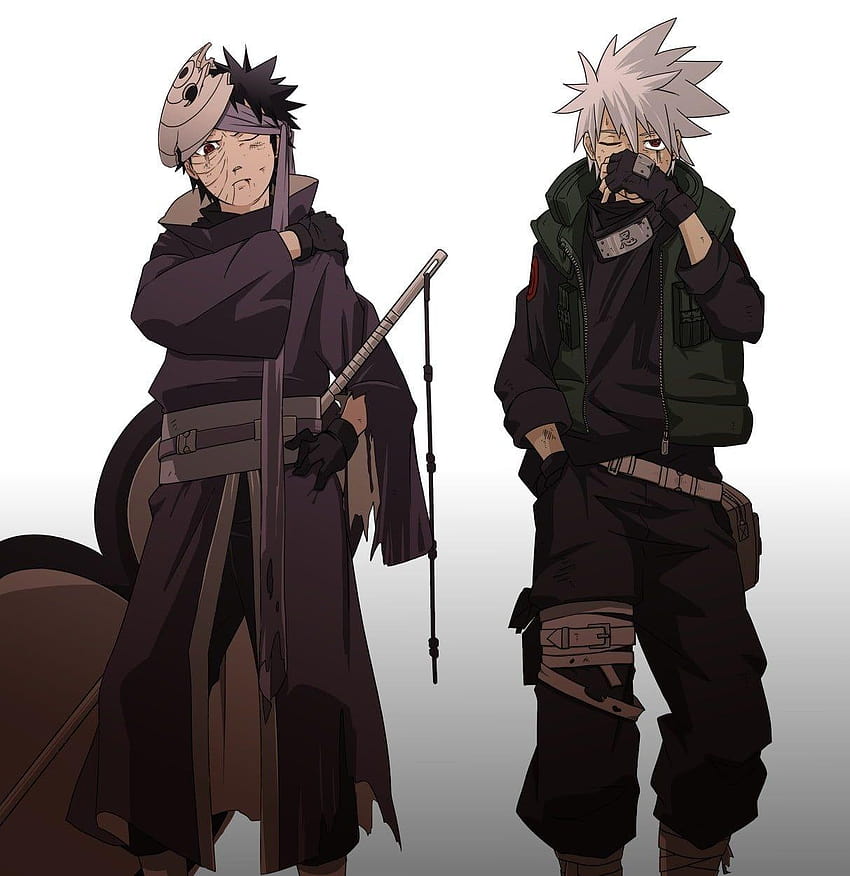 Naruto Hatake Kakashi und Obito Uchiha HD-Handy-Hintergrundbild