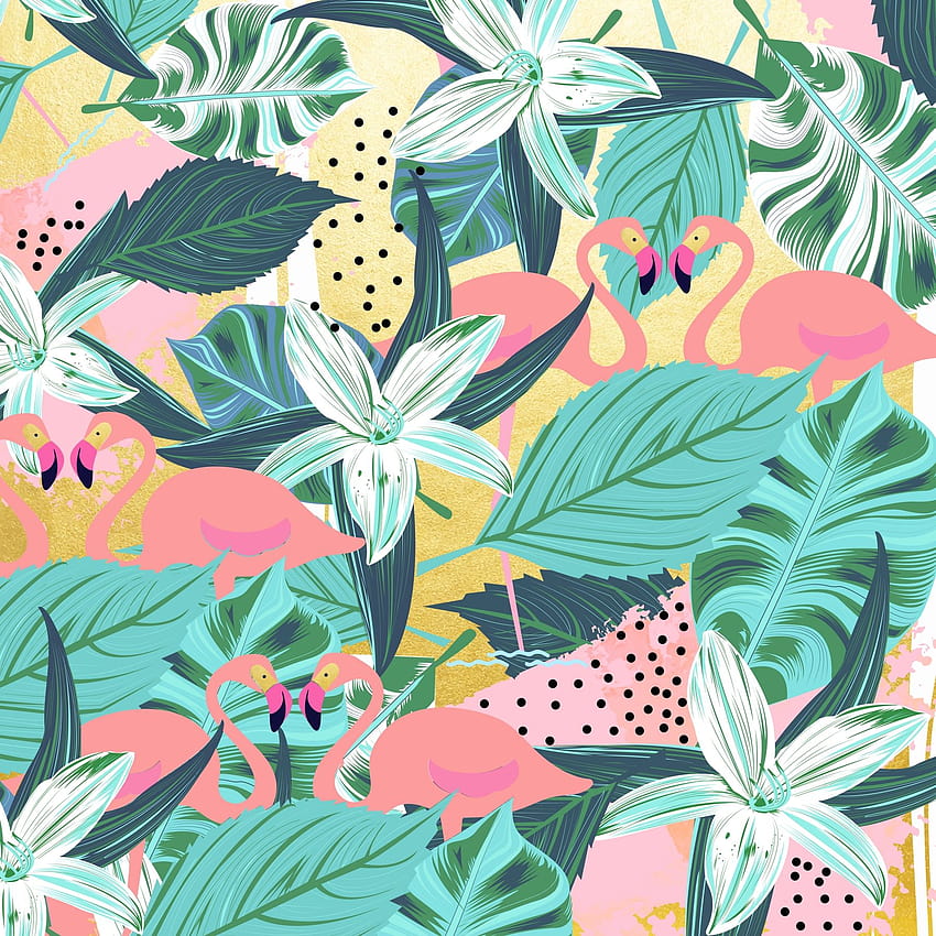 Flamingo Tropical, tropical pattern HD phone wallpaper