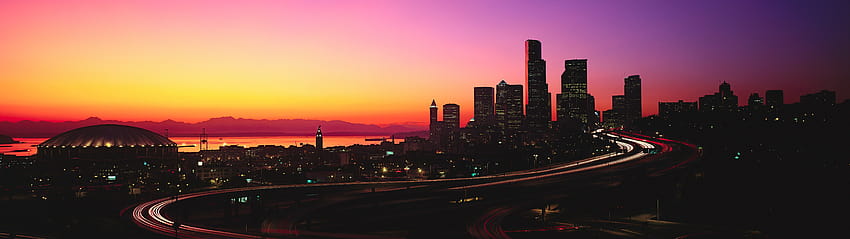 Seattle Skyline [7680x2160]: многостенен HD тапет