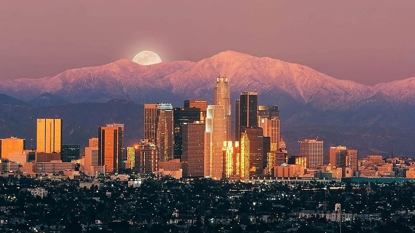 Los Angeles Skyline los angeles sunset HD wallpaper  Pxfuel