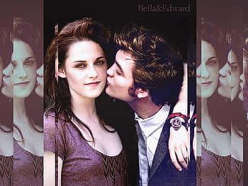 twilight wallpaper edward and bella kiss