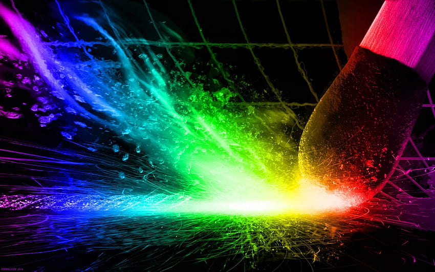Techno Rainbow Backgrounds [1600x1000] for your , Mobile & Tablet, rainbow water and fire HD wallpaper