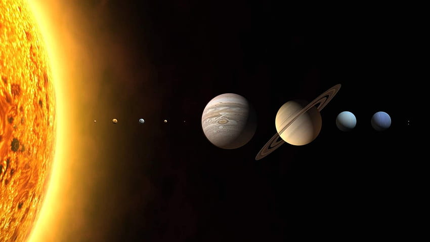 Solar System In Scale HD wallpaper