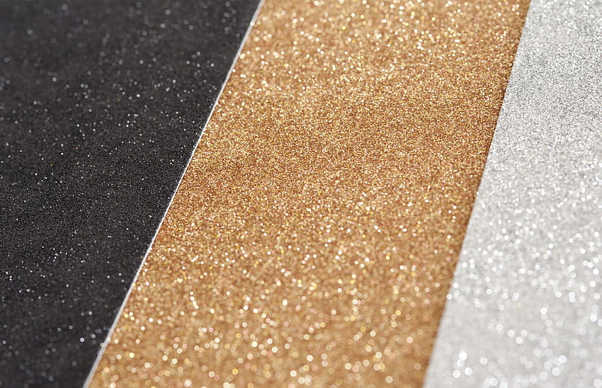 Striped Black, Gold and Silver Glitter Backgrounds HD wallpaper