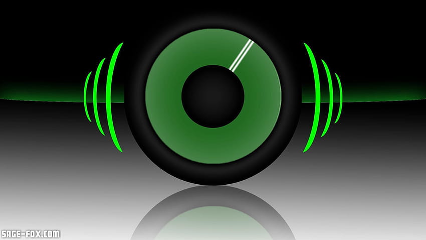 Logo altavoz sistema de sonido, caja de sonido fondo de pantalla