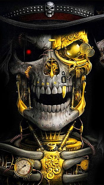 Skull black gold HD phone wallpaper  Peakpx