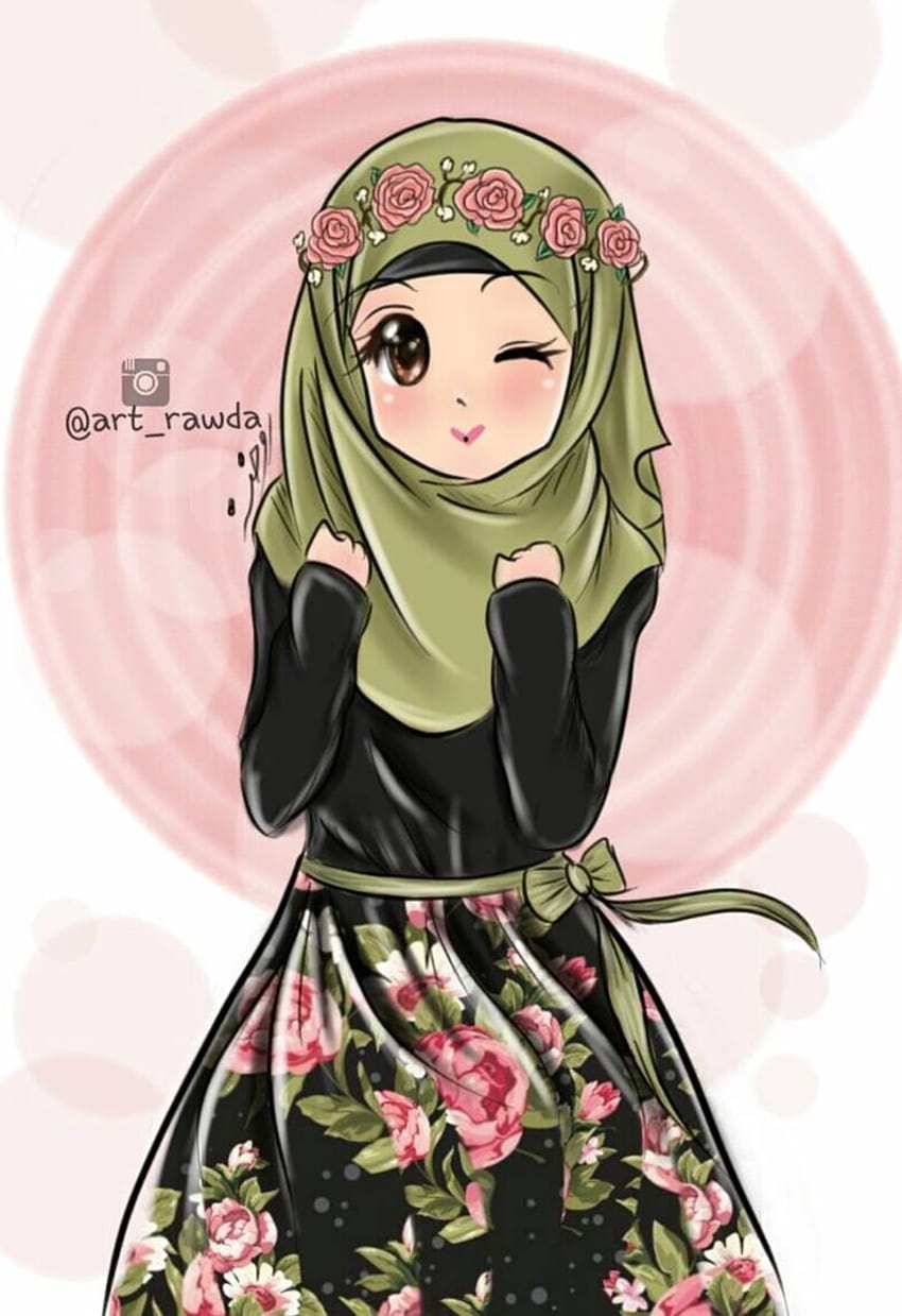 408 最高のイスラム アニメ dp\u002639;s、かわいいアニメ ヒジャブの女の子 HD電話の壁紙