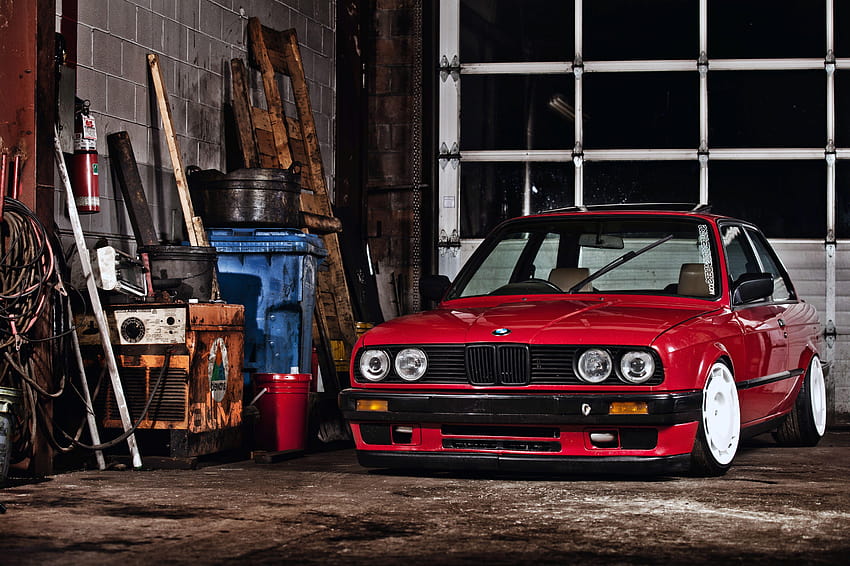 Bmw E30 Car Stance Red Cars Vehicle » Car , and Videos, bmw e30 stance HD wallpaper