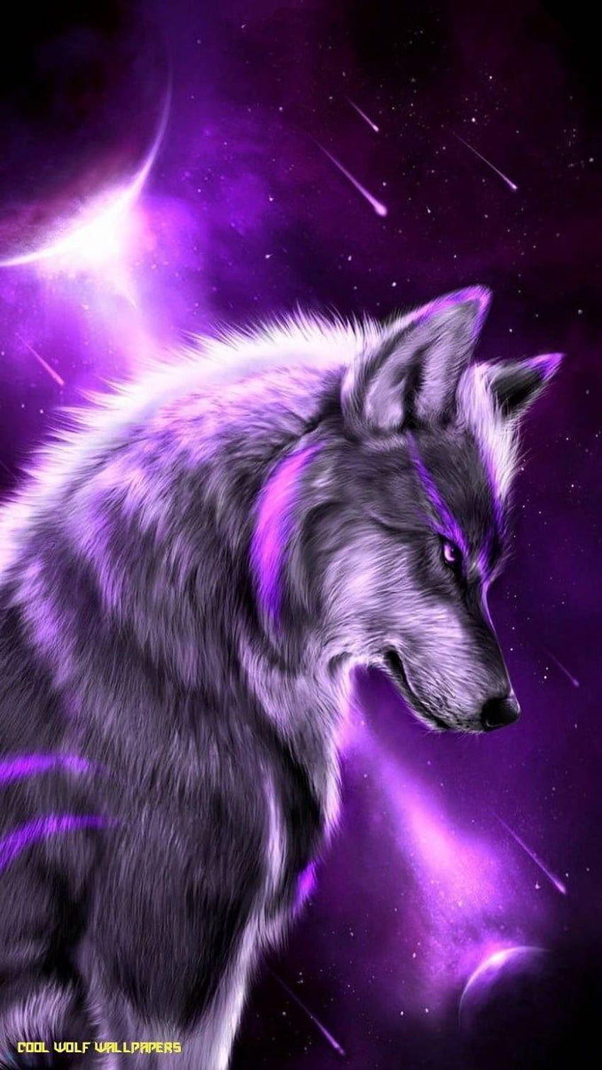 Anime Purple Wolf - lobo genial, estética anime púrpura ps4 fondo de pantalla del teléfono