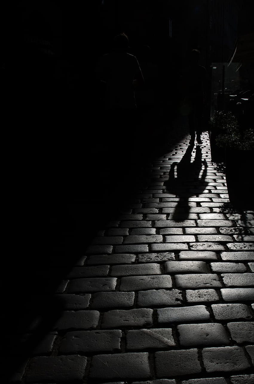 Dunkelheit, Stein, Mensch, Licht, Schwarz und Weiß, Schatten, menschlicher Schatten HD-Handy-Hintergrundbild
