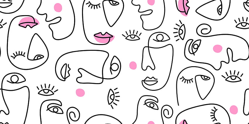 Cartaz abstrato com mínimo rosto de mulher um desenho de linha contínua. 4374187 Arte vetorial em Vecteezy, rosto feminino estético papel de parede HD