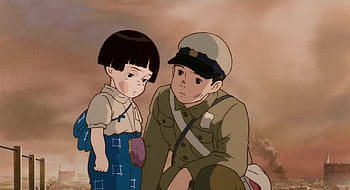 Grave Of The Fireflies - Setsuko & Seita - Studio Ghibli Wallpaper  (1949×3464) : r/Amoledbackgrounds