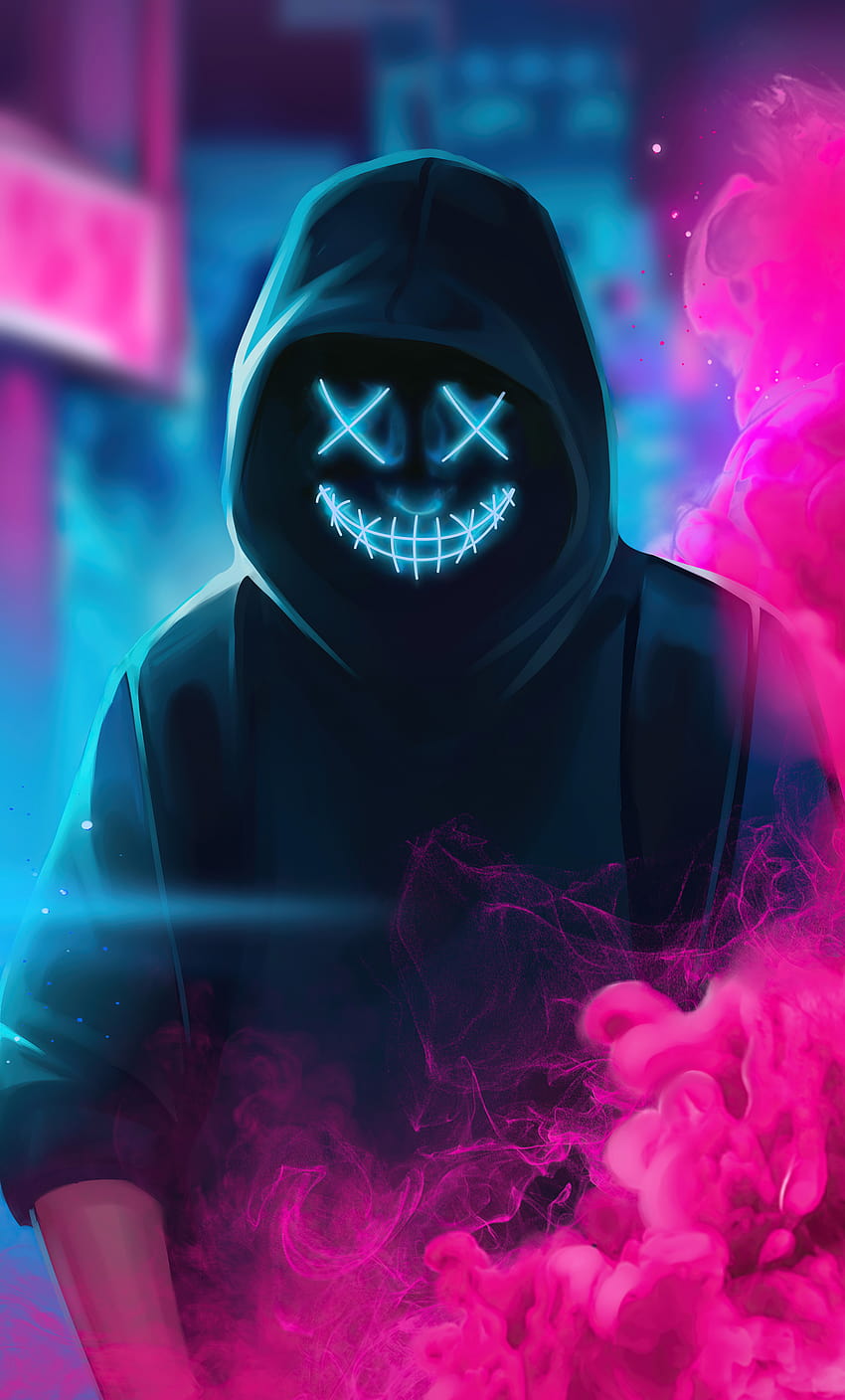 1280x2120 Neon Guy Mask Smiling iPhone , Backgrounds, and, smile mask HD phone wallpaper