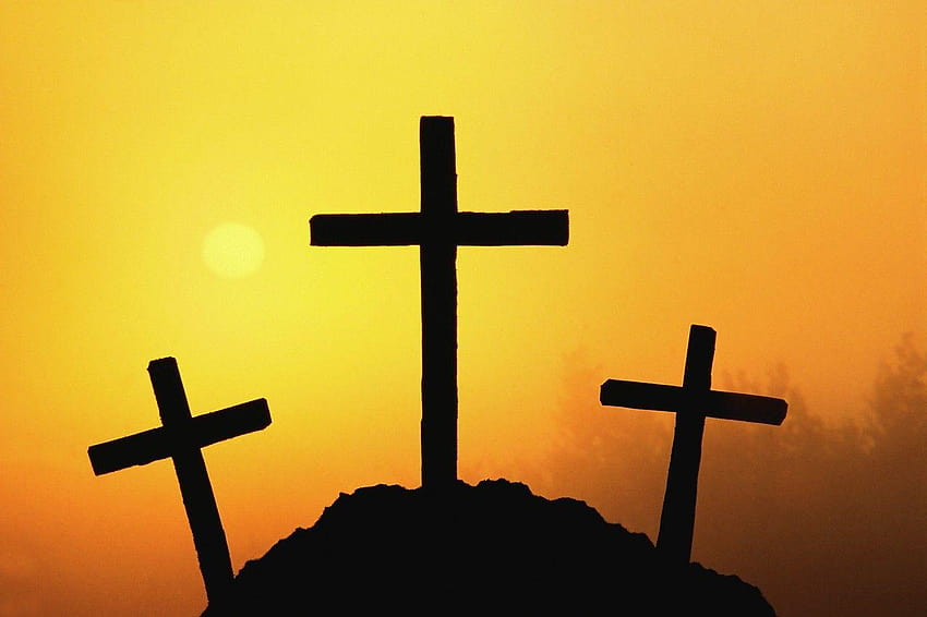Grafía cristiana: silueta de las tres cruces, las tres cruces del calvario  fondo de pantalla | Pxfuel