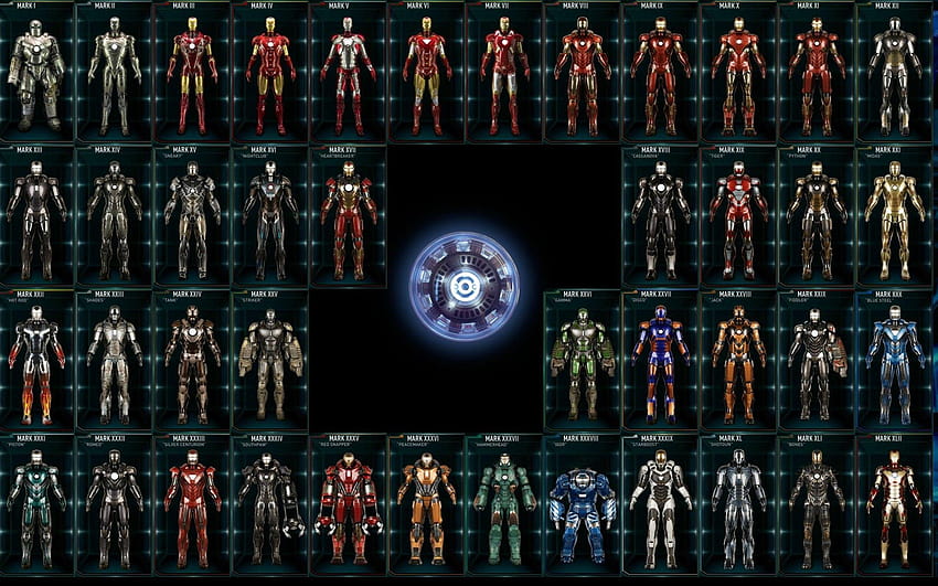 42 текущи костюма на Железния човек, всички костюми на Железния човек HD тапет