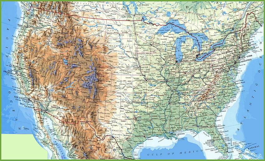 15 Mappa degli Stati Uniti d'America, mappa usa Sfondo HD