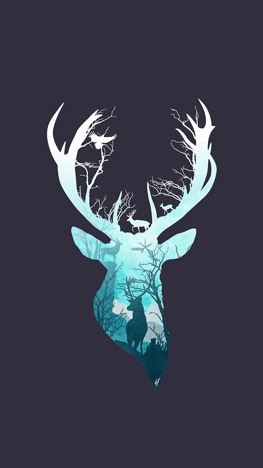 deer iphone,head,horn,illustration,elk,deer, deer heads HD phone wallpaper