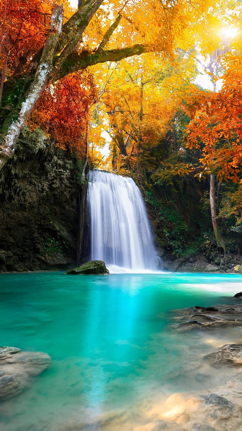 Earth/Waterfall, autumn waterfalls HD phone wallpaper