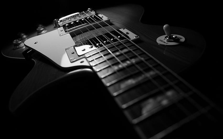 Latar Belakang Gitar Hitam, latar belakang hitam gitar Wallpaper HD