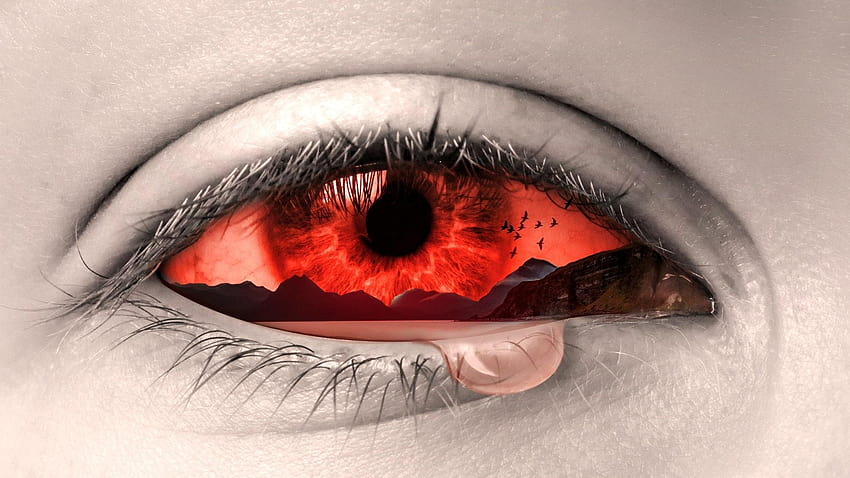 Smutne czerwone oczy, słodkie oko dp Tapeta HD