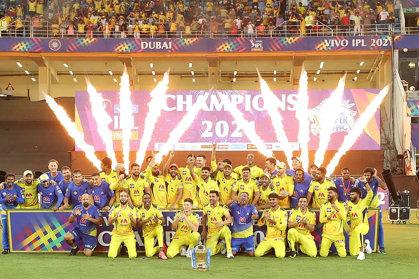 Finale IPL 2021 à , CSK vs KKR: Chennai Super Kings Storm au quatrième titre, équipe des super kings de Chennai Fond d'écran HD