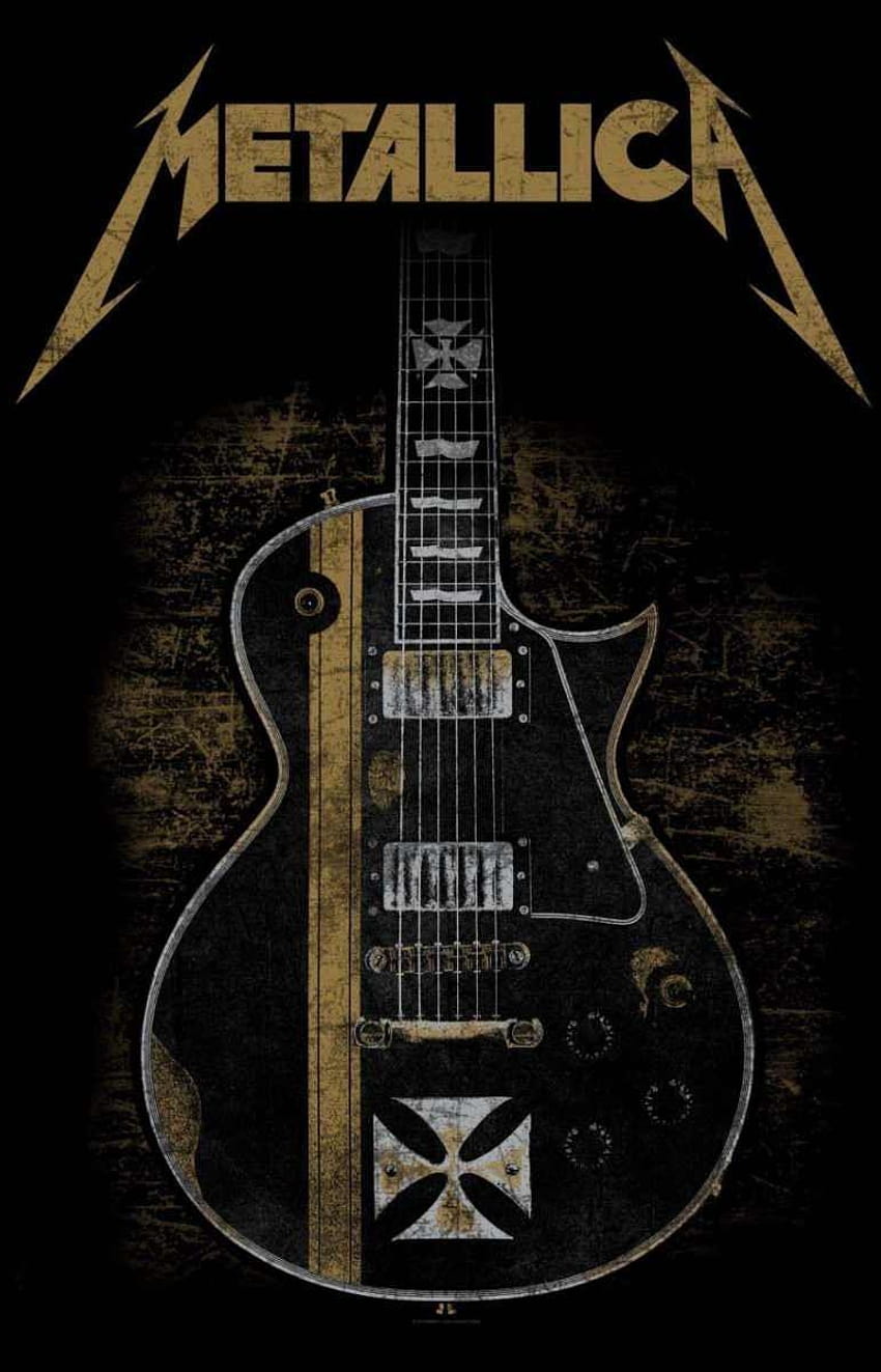 Metallica, китара Iron Cross на Hetfield, китара metallica HD тапет за телефон