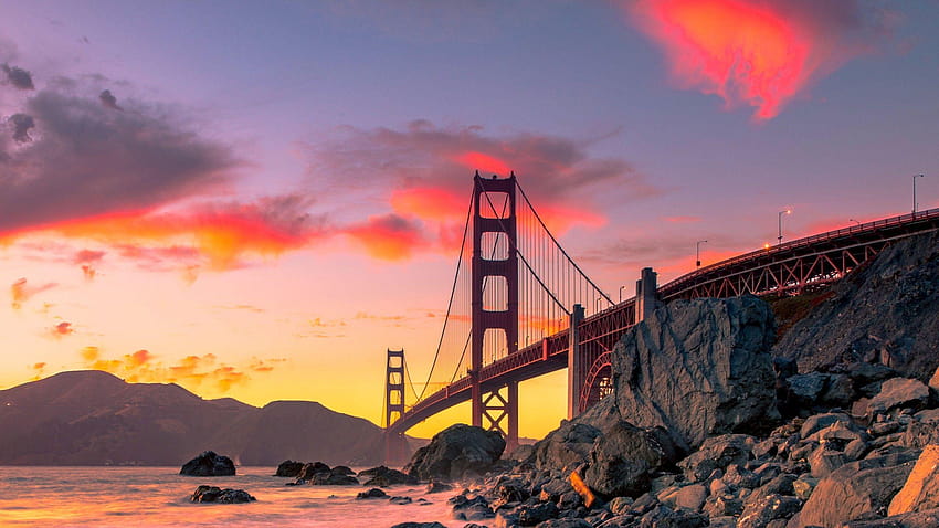 Golden Gate Bridge, San Francisco, USA, autumn, Travel HD wallpaper
