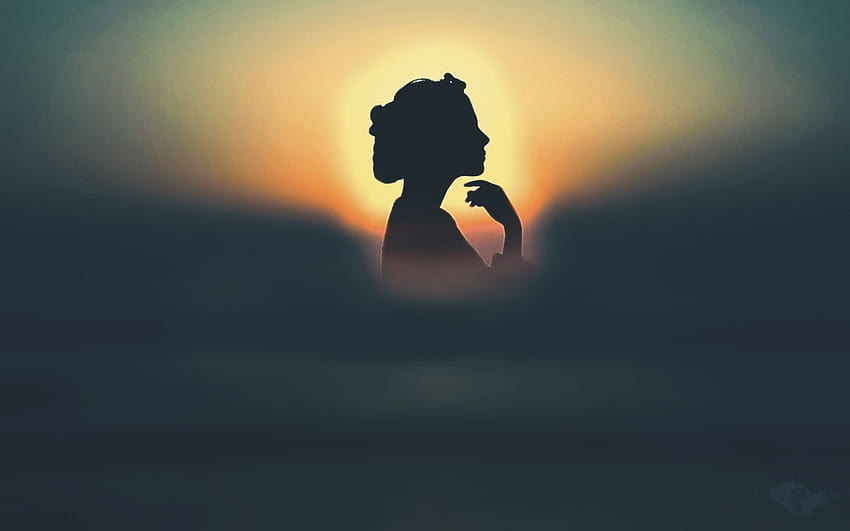 Silhouette, women shilouette HD wallpaper
