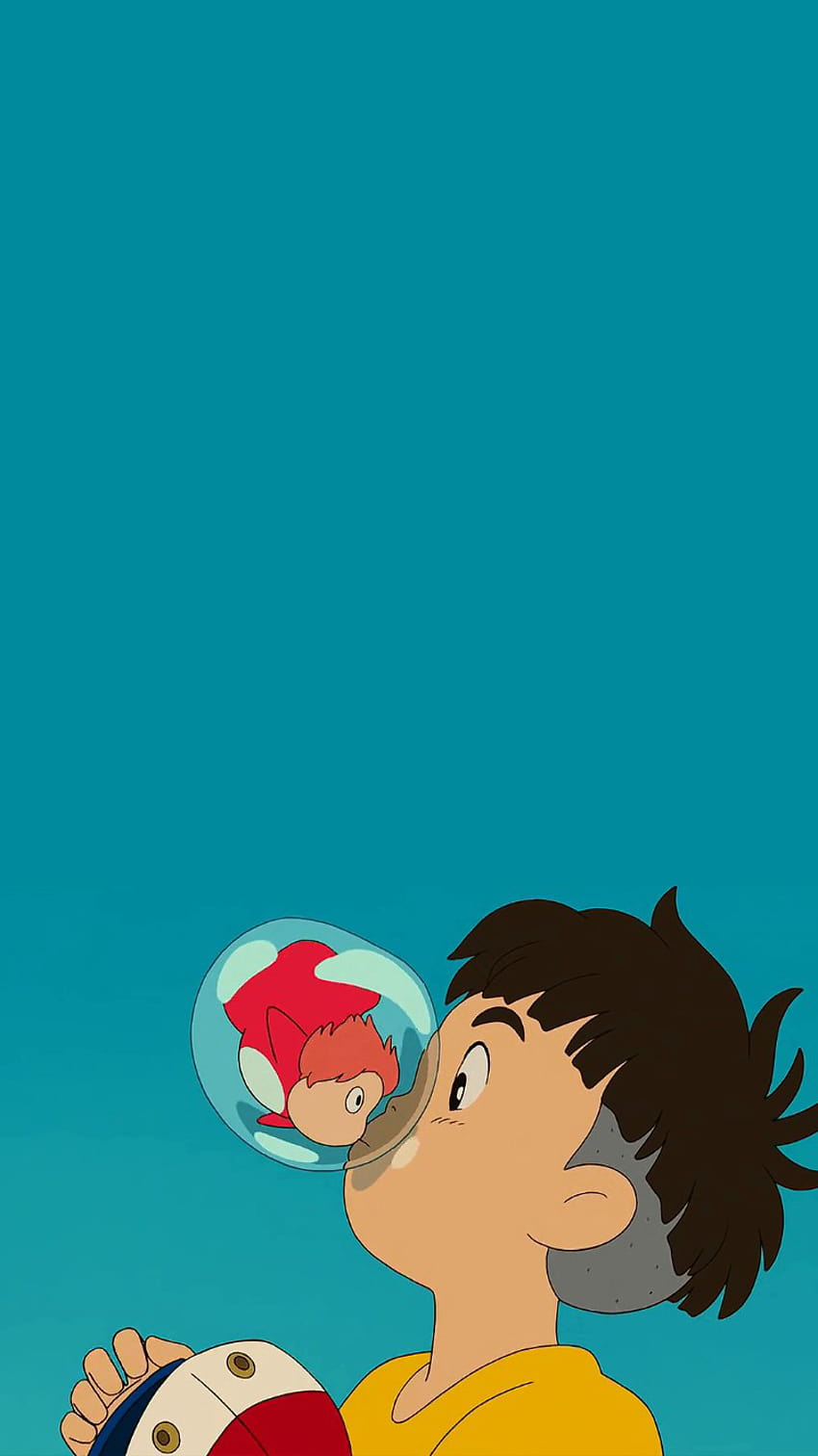 IPhone High Definition] Ponyo on the Cliff Top: Naver blog HD phone wallpaper