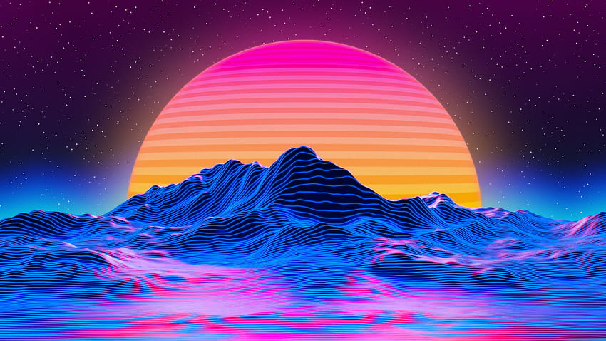 Retro Big Sunset , Artist, Backgrounds HD wallpaper