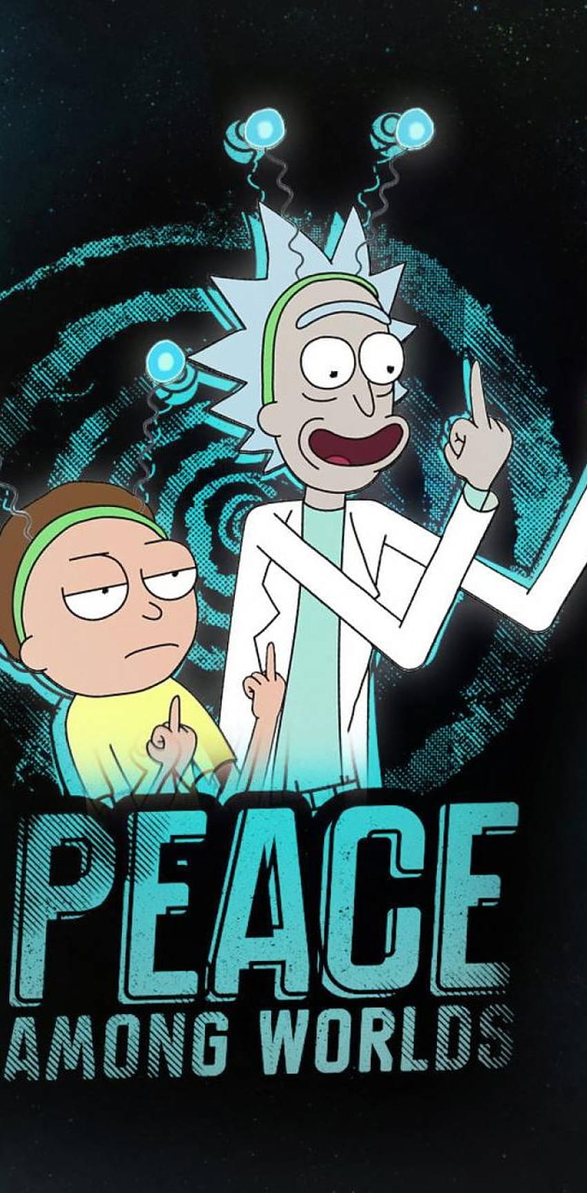Download Rick And Morty Trippy Middle Finger Wallpaper  Wallpaperscom