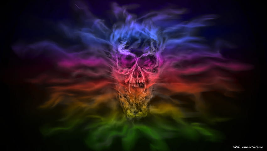 Cool Rainbow Skull, rainbow skulls HD wallpaper