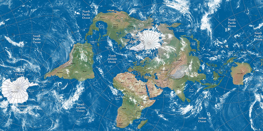 : mar, bahía, Asia, lago, agua, reflexión, Nubes, Tierra, hielo, Antártida, submarino, África, isla, Sudamerica, Europa, Ártico, mapa del mundo, Continentes, Australia, Norteamérica, Oceano, captura de , Atmósfera de tierra, onda de viento, mapa de la Antártida fondo de pantalla
