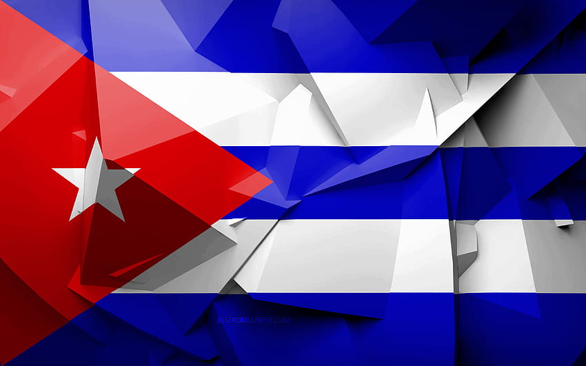 Flag of Cuba, geometric art, North American countries, Cuban flag, creative, Cuba, North America, Cuba 3D flag, national symbols with resolution 3840x2400. High Quality, flag cuba HD wallpaper