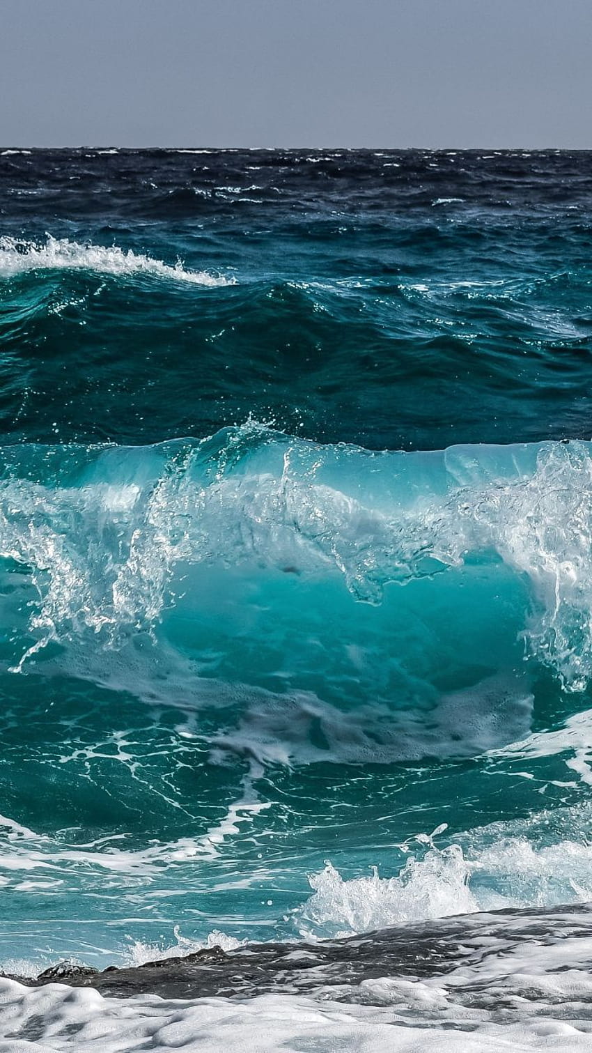Blue, sea wave, shore, water, 720x1280, beach waves HD phone wallpaper