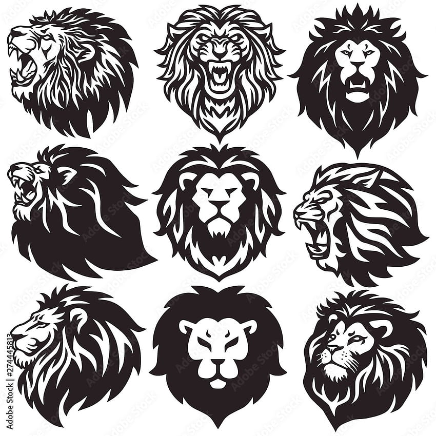 Conjunto de logotipos de leão Premium Pack Vector Art Design Icon Stock Vector Papel de parede de celular HD