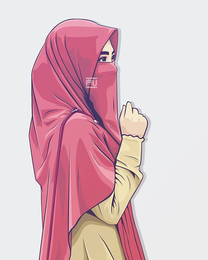 Hijab Niqab Cartoon, niqab girl HD phone wallpaper