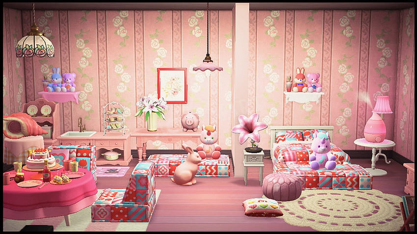 การออกแบบห้อง Animal Crossing New Horizons ห้องน่ารัก วอลล์เปเปอร์ HD