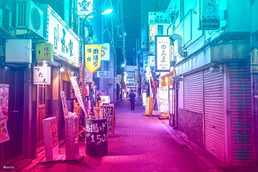 Sistem Arızası Japan Alley Vaporwave Estetik Dekor Retro Vintage 90'lar Y Odası Dekoru Neon Pembe Yatak Odası Dekoru Indie Vibey Estetik Genç Odası Chill Havalı Duvar Dekoru Sanatsal Reprodüksiyon Poster 24x36, neon retro chill HD duvar kağıdı