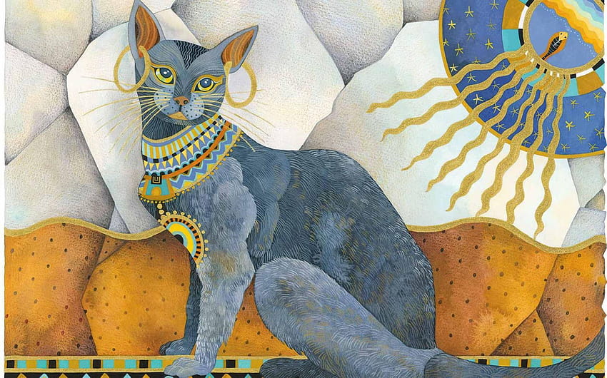 Das erstaunliche Leben der Katzen im alten Ägypten, ägyptische Katze HD-Hintergrundbild