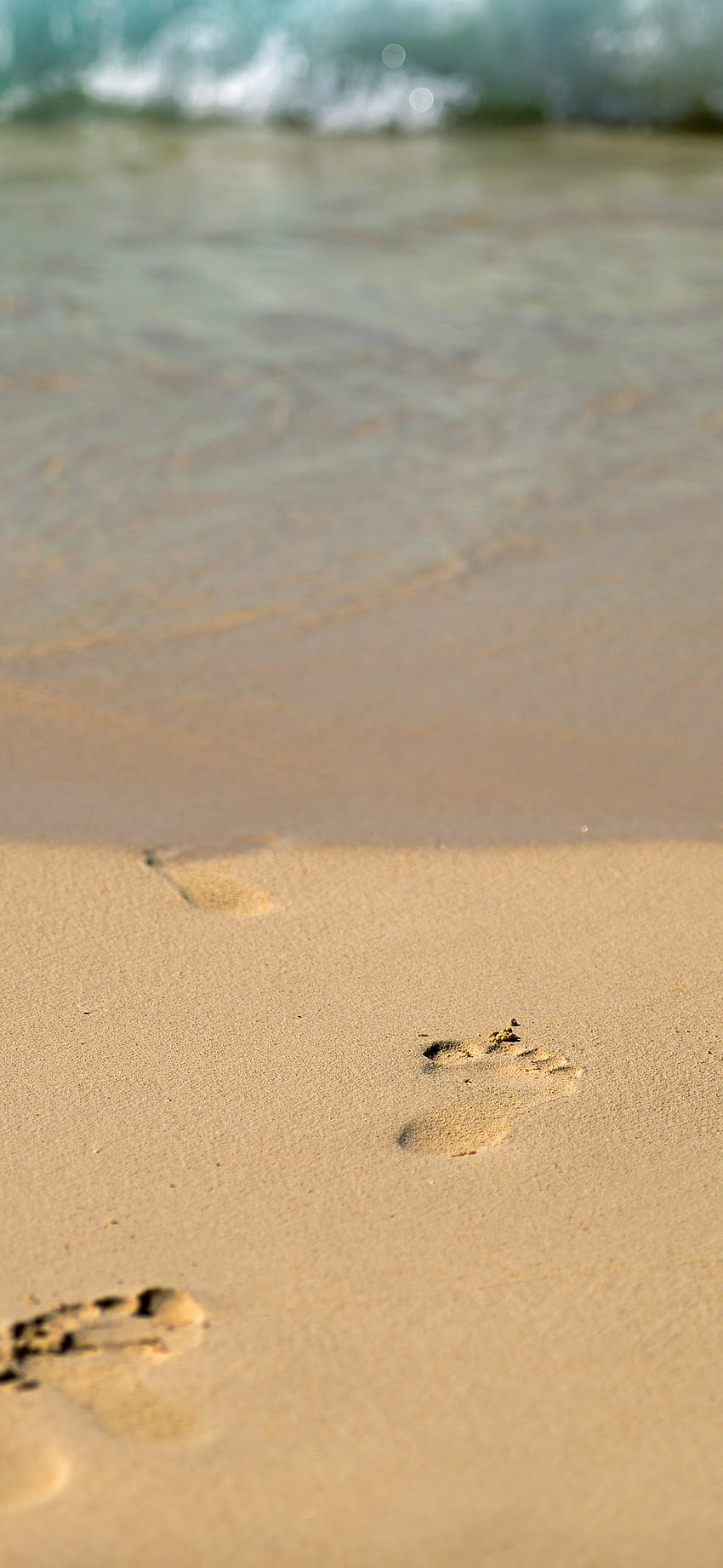 Sea beach footprint iPhone X, foot prints HD phone wallpaper