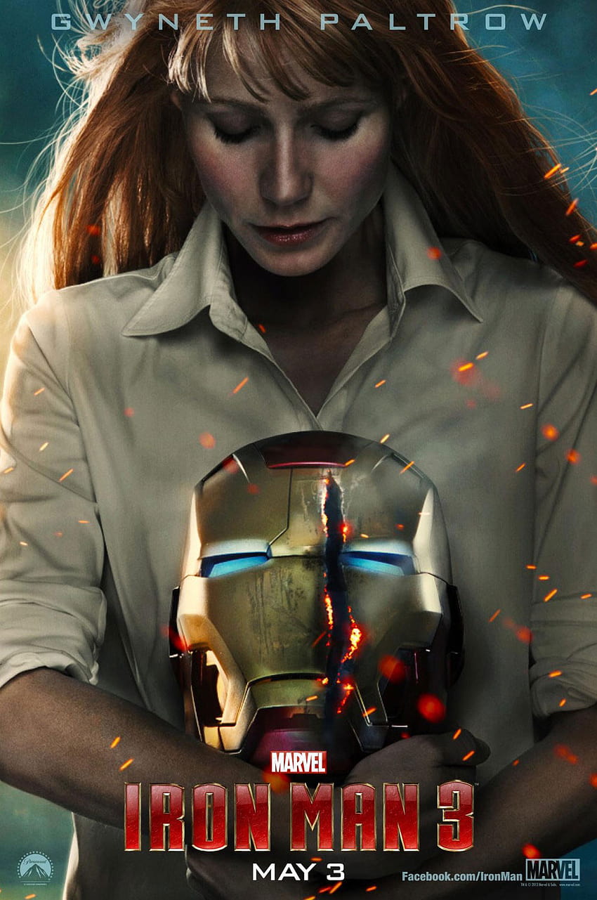 Iron Man 3' Fix: Pepper Potts のポスター、新しい、ロバート・ダウニー・Jr. がより多くの映画のために戻ってきますか?、iron man 3 のポスター HD電話の壁紙