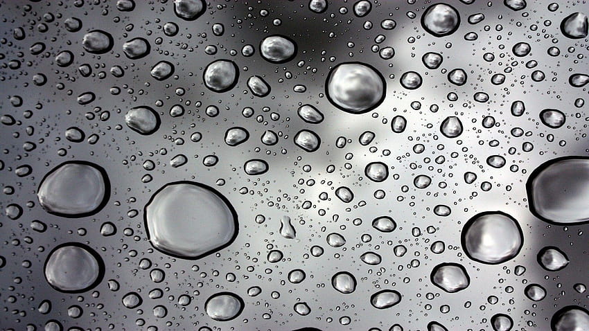 Kropelki wody deszczowej, szkło z kroplami wody Tapeta HD