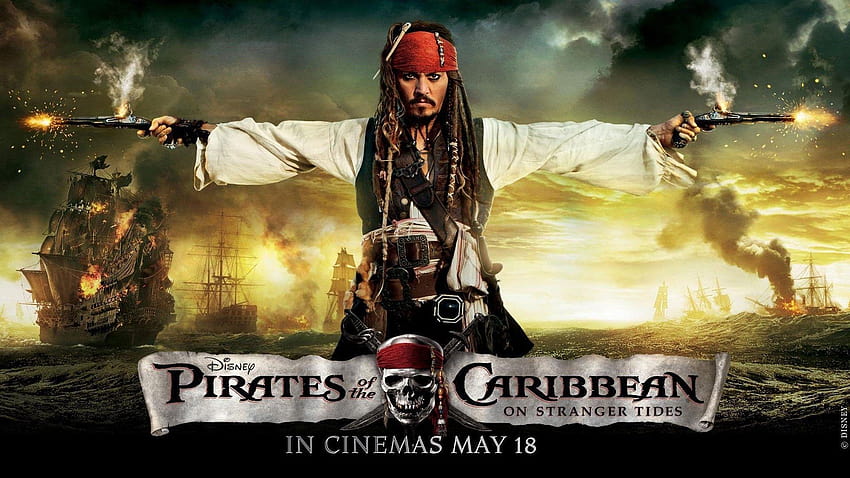 Pirates of the Caribbean, Johnny Depp, poster film, Kapten Jack, kapten jack sparrow johnny depp Wallpaper HD