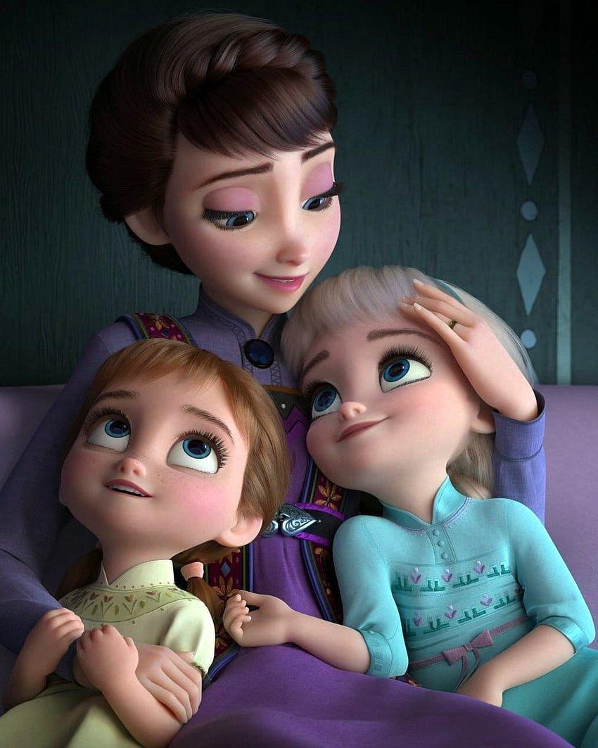 Queen Iduna with Anna and Elsa, frozen 2 queen elsa anna kristoff HD phone wallpaper