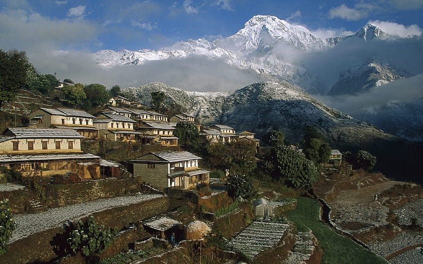 Ghangdrung Village Annapurna Conservation Area Népal Voyage, pokhara Fond d'écran HD