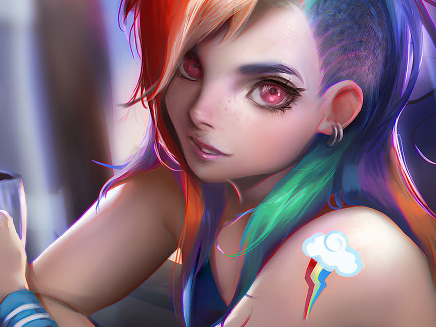 It's all about that incredible hair in @kuvshinov_ilya's stunning rainbow  infused commisson piece from #Procreate 5.3. Yum. | Instagram