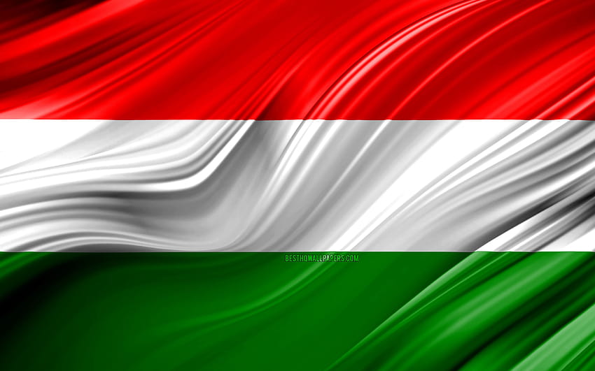 Hungarian flag, European countries, 3D waves, Flag of Hungary, national symbols, Hungary 3D flag, art, Europe, Hungary with resolution 3840x2400. High Quality HD wallpaper